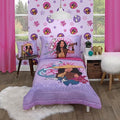 Disney Raya and The Last Dragon Mythic Pop Lavender, Magenta, and Blue with Sisu Dragon and Tuktuk 4 Piece Toddler Bed Set - Comforter, Fitted Bottom Sheet, Flat Top Sheet, and Reversible Pillowcase - color: Disney Raya and the Last Dragon