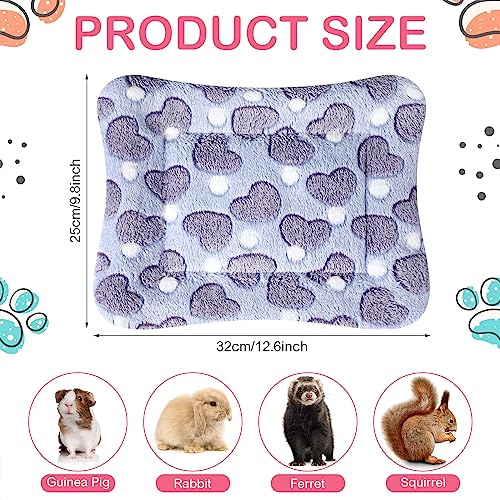 Haull 4 Pcs Waterproof Guinea Pig Bedding Soft Dog Cat Bed Crate Mat Small Animal Plush Cage Liners Rabbit Bunny Kennel Pad Reversible Cozy Pee Thickened Hamster Pad(Heart,13 x 10 Inch) - size: 13 x 10 Inch