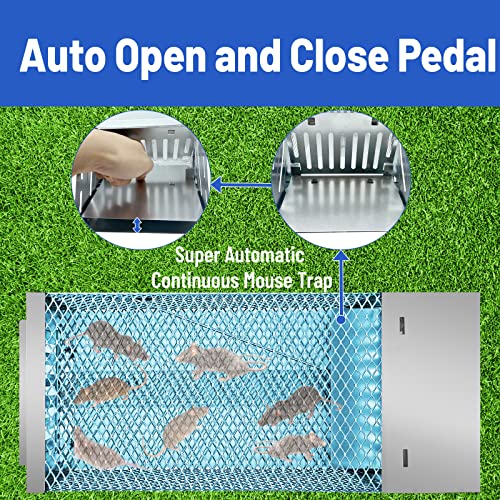 Humane Rat Trap, Automatic Cycle Mouse Trap, No Kill Live Mouse Catch, Mice Trap Cage for Indoor and Outdoor Small Animal - Mouse Voles Hamsters Live Cage Catch and Release (Rat Trap B) - style: Rat Trap B