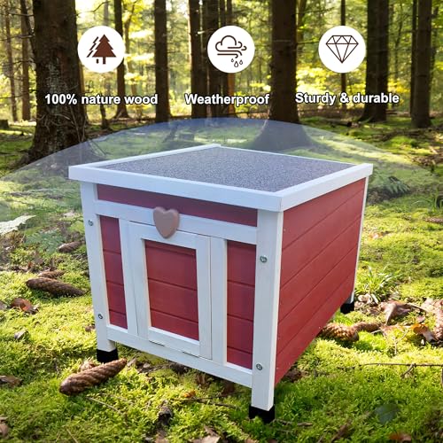 Rockever Outdoor Cat House, Rabbit Hutch Outdoor Indoor Bunny Cage | Waterproof Cat Houses For Outdoor Cats, Wooden Small Pet House And Habitats, Openable Roof