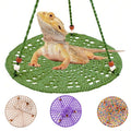 Reptile Hammock, Reptile Hammock Swing Hanging Bed for Bearded Dragon Lizard Snake Gecko Chameleon Parrot Hamster Small Pets （9.8"*17.7" Green） - color: Green