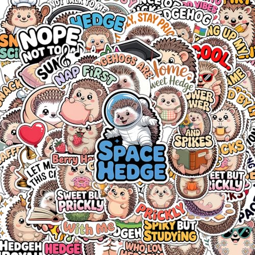 Vybonz Hedgehog Sticker Cute Animal Decal Funny Cartoon Woodland Animal | Hedgehog Stickers with Cute Animal Quotes for Hedgehog Lovers, Laptop, Water Bottle, Journal and Notebook Use - color: Hedgehog, size: 3in