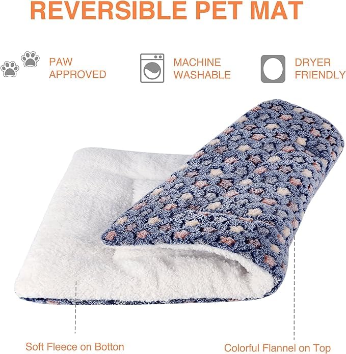 Mora Pets Dog Bed Crate Pad Ultra Soft Pet Bed with Cute Star Print Washable Reversible for Large Medium Small Dogs 23 x 18 inch 2 Pack Dark Blue - color: pack - Dark Blue/Dark Blue, size: 24-Inch