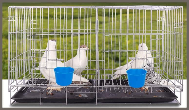 10 Pack Cage Cups Birds Feeders Seed Bowl Chicken Feeding Watering Dish Rabbit Water Food Hanging Wire Cages Box 8oz Coop Cups for Pet Parrot Parakeet Gamefowl Poultry Pigeon - size: 10PCS BLUE