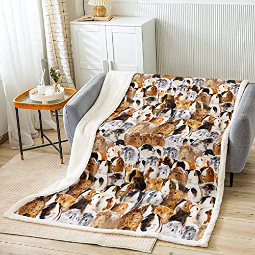 Kids Guinea Pig Fleece Blanket Boys Girls Cute Cavy Animal Sherpa Throw Blanket for Bed Sofa Couch Lovely Funny Pet Plush Blanket Boys Girls Ultra Soft Warm Plush Flannel BlanketThrow 50"x60" - color: Multi 15, size: Throw