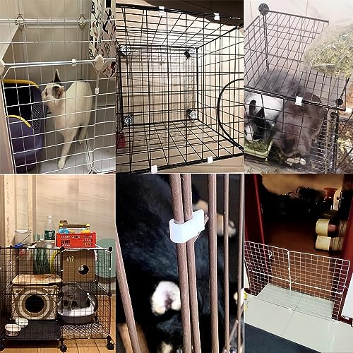 20 Pack Wire Cage Clips Cat Cage Door Latch Buckle Lock Snap on Detachable Connector Clamp for DIY Assembly Kitten Puppy Chicken Quail Pigeon Dog Rabbit Cages Gate Yard - color: 20 Pack