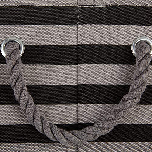 Bone Dry 5743 Pet Storage Collection Striped Paw Patch Bin, Medium Round, Black - color: Black, size: Medium Round