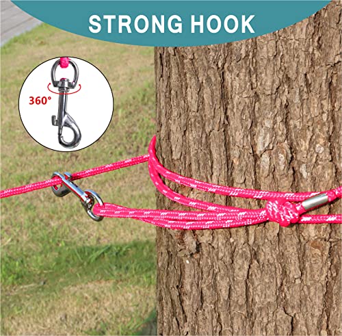 Reflective Cat Leash -30FT Cat Cable Out Escape Proof Walking Yard Long Durable Safe Leash Traning Play Outdoor for Puppies/Kittens/Small Animals(Hotpink) - color: Hotpink, size: 30FT