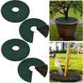 4pcs Double Side Rubber Tree Mulch Ring, 12In Heavy Duty Recycled Rubber Mulch Mat Natural Look Tree Root Protector Mat Reversible Round Tree Ring for Prevent Animal Dig, (Green Brown) - color: Green-4
