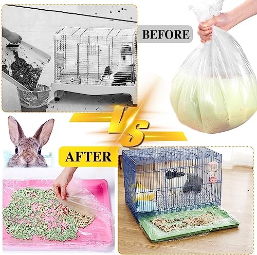 100 pcs Disposable Cage Liners, Clear Plastic Rabbit Cage Liner Bag | Universal Toilet Film for Bunny, Hamster, Totoro, Hedgehog, Guinea Pig and Small Animals(100pcs, 47in) - size: 1 Count (Pack of 100)