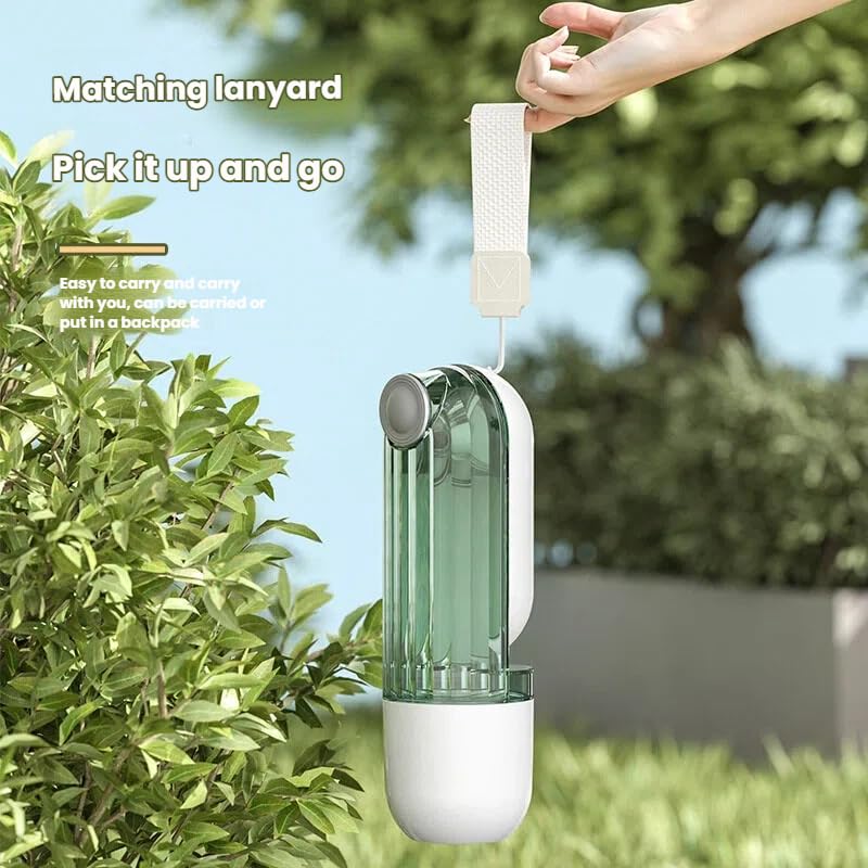Portable Dog Water Bottle with Food Container, 2-in-1 Pet Water Dispenser & Travel Bowl, Leak-Proof Puppy Water Bottle for Small Dogs & Cats, Perfect for Walking, Hiking, Dog Mom Gifts（Green - color: green