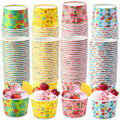 Jingmore 100 Pcs Ice Cream Paper Cups Bulk 8 oz Disposable Dessert Bowls for Hot or Cold Food Snack Treats Gift for Birthday Summer Party Favor Decoration(Hawaii) - style: Hawaii