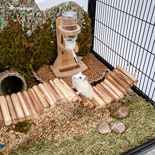 Niteangel Hamster Suspension Bridge Toy: 25.6" x 3.15" Flexible & Bendable | Enhances Coordination & Balance Long Climbing Wooden Ladder for Hamsters Mice Gerbils Sugar Glider Rat and Other Small Animal - size: 25.6L x 3.15W