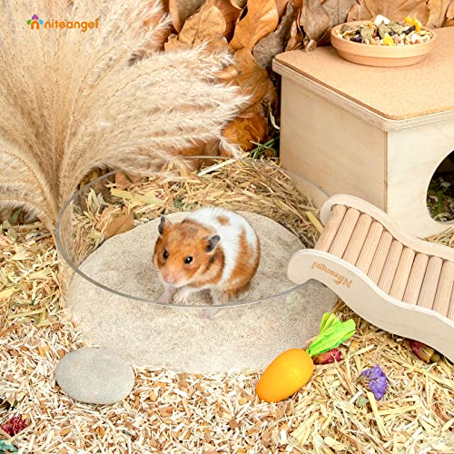Niteangel Hamster Desert Bath Sand | No-Dust Bath or Potty Litter for Hamsters, Chinchillas, Gerbils, Mice, Degus and Other Small Pets (Desert Sand & Zeolite Particles, 2.5LB/40oz) | Helps Odor Control & Remove Excess Grease - Potty Litter Sand for Hamste
