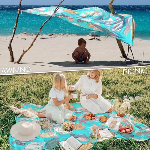 BYDOLL Beach Blanket Waterproof Sandproof,78''X81''/78''X110'' Large Sand Free Oversized Lightweight Sand Resistant Blanket, Picnic Mat for Beach Travel Camping Hiking Essentials - color: Conch, size: 78''X81"