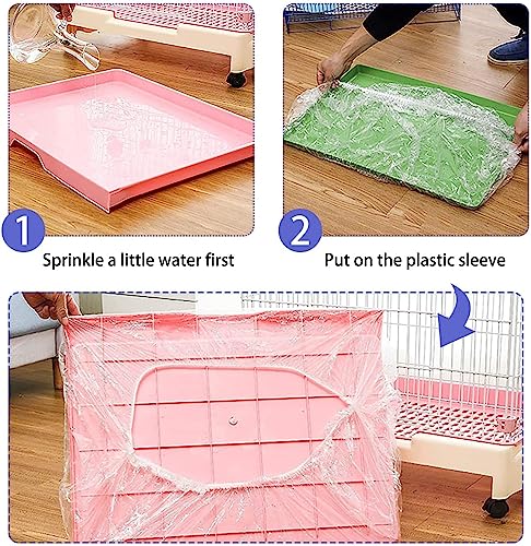 100 pcs Disposable Cage Liners, Clear Plastic Rabbit Cage Liner Bag | Universal Toilet Film for Bunny, Hamster, Totoro, Hedgehog, Guinea Pig and Small Animals(100pcs, 47in) - size: 1 Count (Pack of 100)