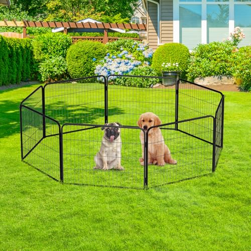 BestPet | Dog Playpen Extender | 24", 4 Panels | Expandable Design | Heavy Duty Metal Pet Exercise Pen | Indoor/Outdoor Fence Panels | Anti-Skid, Rust-Resistant, Removable and Tool-Free Setup - style: 4 panels
