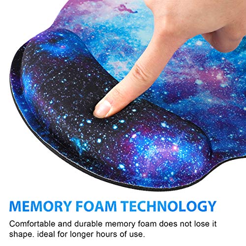 ToLuLu Mouse Pad with Wrist Rest Support, Gel Non-Slip Rubber Base Mousepad | Ergonomic Cute Mouse Pad, Mouse Wrist Rest Pad for Laptop Computer Home Office Working Gaming Pain Relief, Nebula Galaxy - color: Nebula Galaxy
