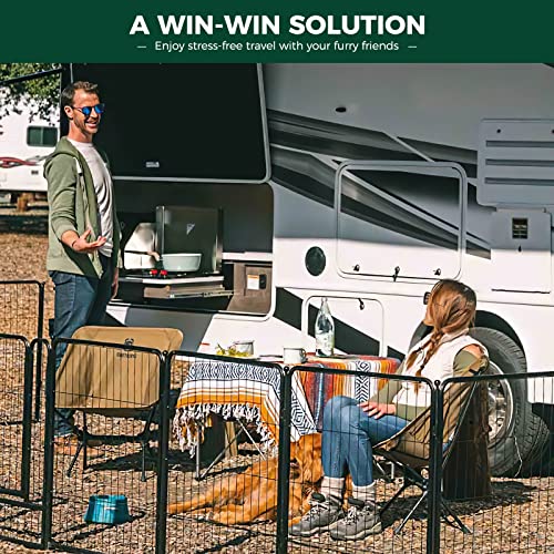 FXW Rollick Dog Playpen, Indoor, Yard & RV Camping, 50" H, 16 Panels | Easy setup, Heavy-duty, DIY layouts, for Ultra Large Dogs, Patented - color: Black, size: 50"H