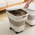 SEWIU 2pack 35 lbs Dog Food Storage Container,Collapsible Dog Food Container with Scoop,Pet Food Storage Containers to Keep Dry Food Fresh,Easy to Move - color: 2-35LB-Gray