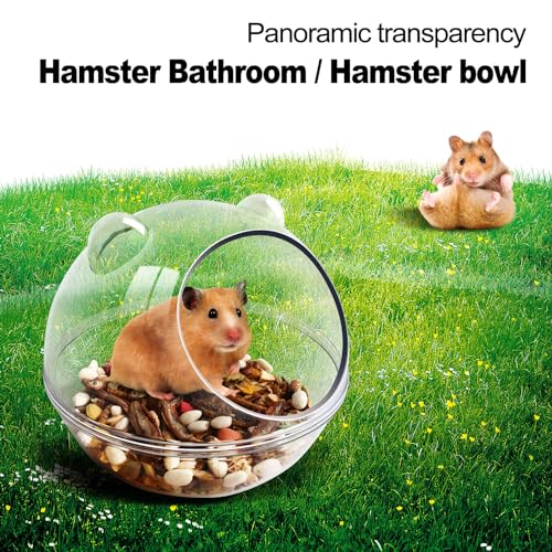 Hamster Bathtub,Hamster Bathroom,Sand Bath Container,Hamster Toilet and Sandbox Dust Bathtub,Hamster Bed,Sand Bath Box for Hamster Cage Accessories (S 4.4x4.4x3.5 inch) - size: S 4.4x4.4x3.5 inch