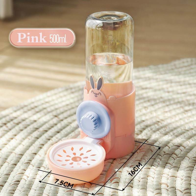 Cage Hanging Cat Feeding Bowl Dog Feeder with Storage Rabbit Feeder and Water Bowl Ferret Cages Accessories, Cage Cat Food Bowl for Chinchilla Guinea Pig Hedgehog (Food Feeder Pink) - color: Food Feeder Pink