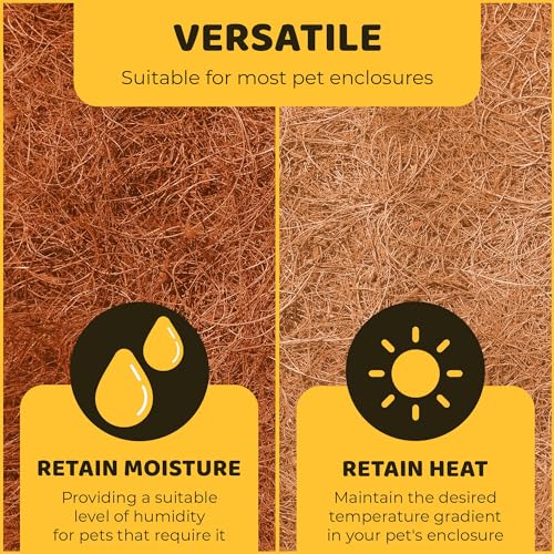 SunGrow Coco Fiber Hermit Crab & Reptile Carpet, Gecko Terrarium Liner, and Floor Bedding Substrate & Supplies, Climbing Wall Carpet & Mat for Hermit Crabs, 10" x 13", 1 Piece Per Pack