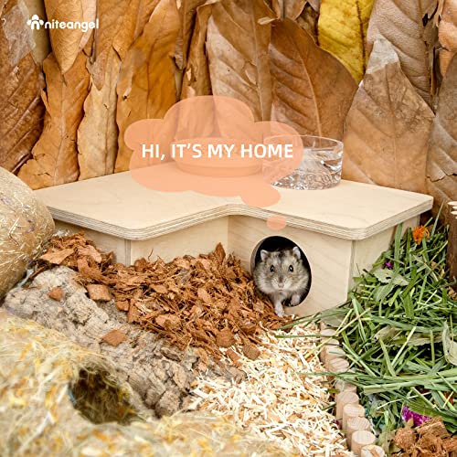 Niteangel Multi-Chamber Hamster House Maze: 1 Entrance 3 Rooms Maze Habitat | No-Disturb Removable Lid - Encourage Pets Hide and Explore Freely Hideout & Tunnel Maze Toys for Hamster Gerbils Mice Lemming - size: 3-Room Small