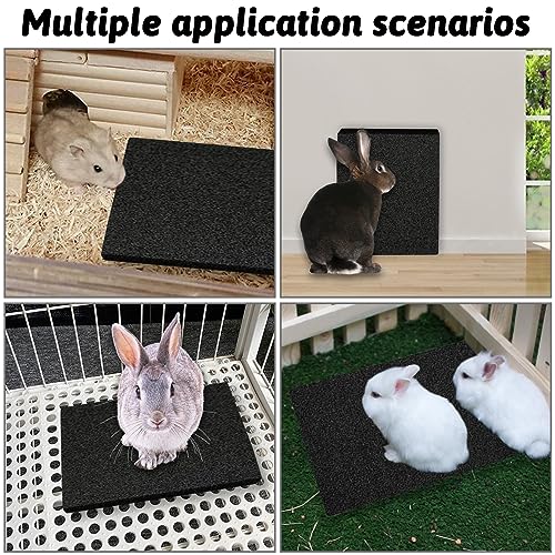 Hamiledyi Rabbit Scratch Foot Pads - 4 Pcs Small Animal Lava Grinding Teeth Stone for Bunny, Hamster, Guinea Pig, Rat, Gerbil, Chinchilla & Hedgehog - color: BlackS-4PCS