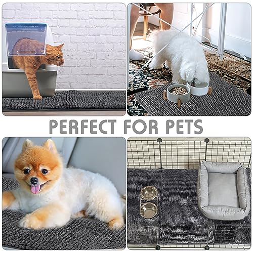 4 Pcs Guinea Pig Cage Liner 12 x 12 Inch Washable Chenille Pee Pads Pet Dog Cat Bedding Training Mat Reusable for Small Animals Puppy Bunny Hamster Chinchilla - color: Dark Gray, size: 12 x 12 Inch, style: Low Pile Chenille