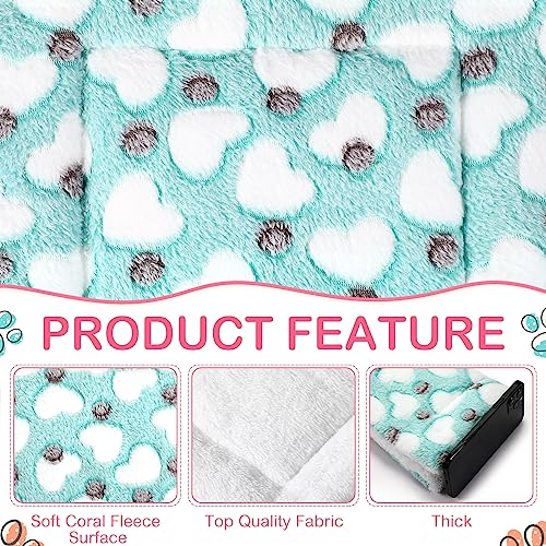 Haull 4 Pcs Waterproof Guinea Pig Bedding Soft Dog Cat Bed Crate Mat Small Animal Plush Cage Liners Rabbit Bunny Kennel Pad Reversible Cozy Pee Thickened Hamster Pad(Heart,13 x 10 Inch) - size: 13 x 10 Inch