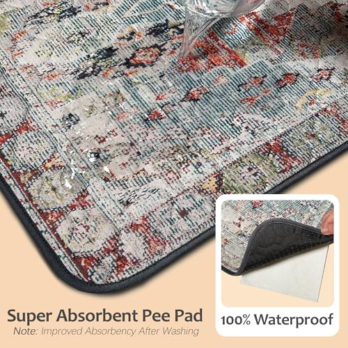 Washable Pee Pads for Dogs 24"x36" 2 Pack Reusable Puppy Potty Pad | Super Absorbent Waterproof NonSlip LeakProof Crate&Playpen Floor Mat for Cats, Rabbits, Guinea Pigs, Whelping & Housebreaking