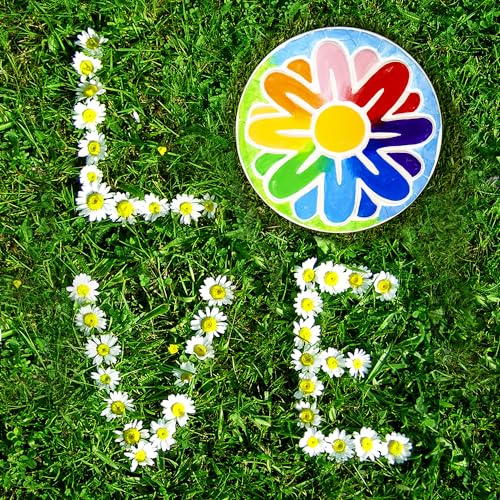 Creative Roots Mosaic Flower Garden Stepping Stone Kit, Includes 7-Inch Ceramic Stone & 6 Vibrant Paints, DIY Stepping Stone Kit for Kids Ages 6+ - style: Flower