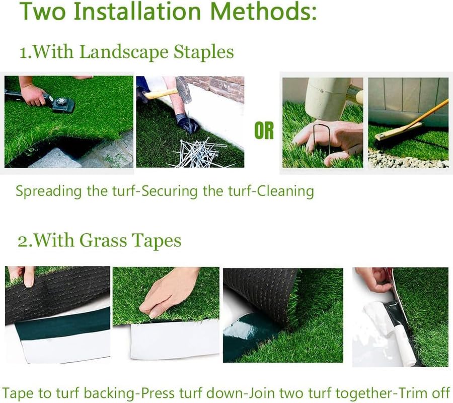 Petgrow Artificial Grass Turf 9FTX100FT- Realistic & Thick Synthetic Fake Grass Mat for Outdoor Garden Landscape Pet Dog Grass Rug Faux Turf - size: 9 FT x 100 FT (900 Square FT)