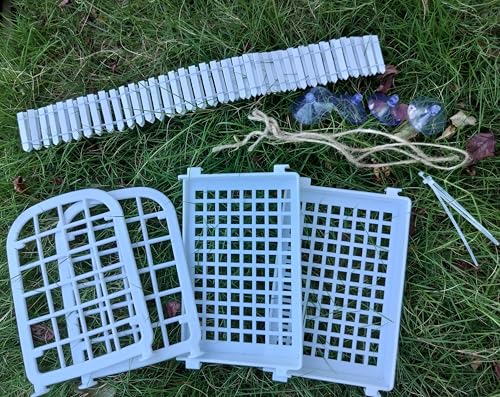Hermit Crab Habitat Accessories - Plastic Grid Ladder Hammock for Hermit Crab, Hamster, Guinea Pig (White)