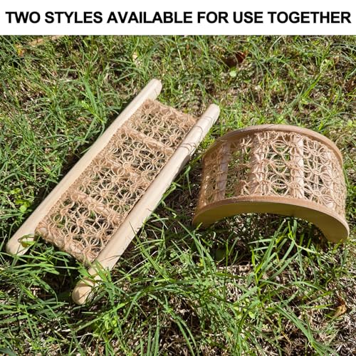 Hermit Crab Climbing Straight Ladder Wooden and Rope Hermit Crab Climbing Wall Hermit Crab Climbing Toys Small Animal Cage Accessories for Bird Parrot Lizard Chameleon Reptile - style: Straight Ladder