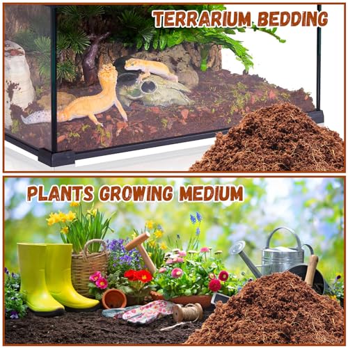 6 Pack Coconut Fiber Substrate, Natural Coco Coir Bedding for Reptiles Turtles, Tortoises, Snake, Hermit Crab, Gecko, Lizard, Bioactive Terrarium Soil for Humidity Control and Plant Substrate - color: 6 Pack