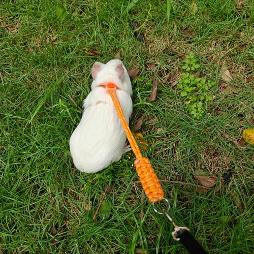 Handmade Figure 8 Harness and Leash for Ferrets/Guinea Pigs/Rats | Adjustable, Lightweight & Safe | Fits Small Animals: Bunnies/Bearded Dragons/Chinchillas/Reptiles/Birds/Squirrels/Rabbits - color: Blue+Orange