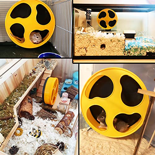 Moon Runner 9" Exercise Wheel for Hamsters - Super Silent Glow in The Dark Wheel with Adjustable Stand