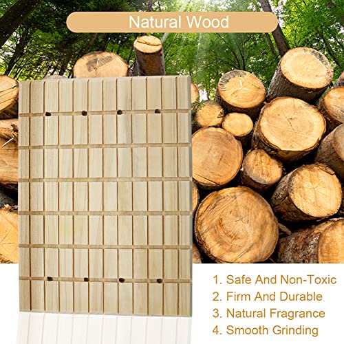 Litewoo Rabbit Scratch Board Claws and Teeth Care Chew Toys Bunny Wood Pad | Natural wood, antiskid & edible, rabbit scratch board for digging/chewing, for chinchilla/guinea pig, 10.63"x7.87"x0.6" - color: A 10.63x7.87 inch