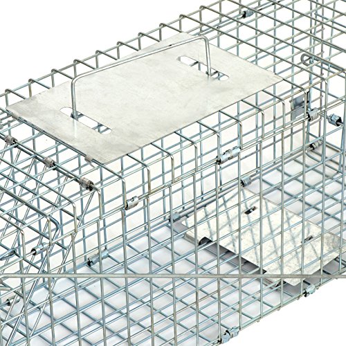 24" x 7.5" x 8" Small Live Animal Trap Steel Cage Catch and Release One Door Humane Rodent Cage Trap for Little Rabbits/Stray Cats/Squirrel/Skunk/Mink/Opossum Outdoor Animals - style: 24" X 8" X 7.5"