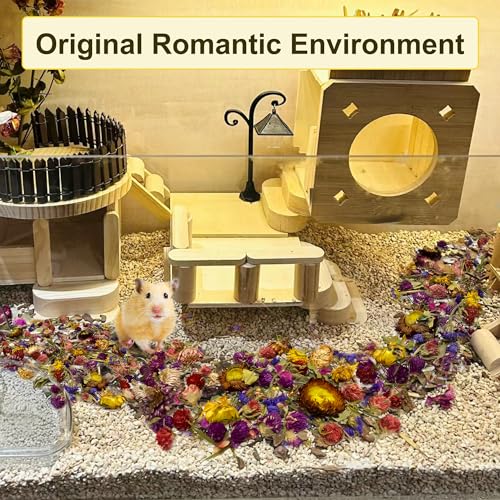 200G Hamster Bedding，Natural Flowers & Herbs Odor Control Dwarf Hamster Bedding Gerbil Bedding Robo Hamster Bedding Katy Hamster Bedding Hamster Habitat Decor Hamster Forage