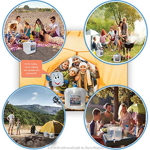 WaterStorageCube BPA Free Collapsible Water Container with Spigot, Camping Water Storage Carrier Jug for Outdoors Hiking Backpack & Survival Kit, Foldable Portable Water Canteen 1.3/2.6/5.3 Gallon - size: 5.3 gallon, style: 2-Pack 5.3 Gal