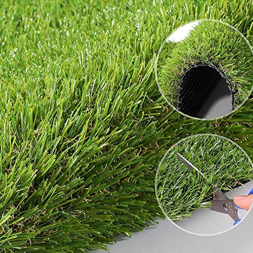 Artificial Grass Lawn Turf 5 FT x 8 FT(40 Square FT) 0.8inch Realistic Synthetic Grass Mat, Indoor Outdoor Garden Lawn Landscape for Pets,Fake Faux Grass Rug with Drainage Holes - size: 5FTx8FT
