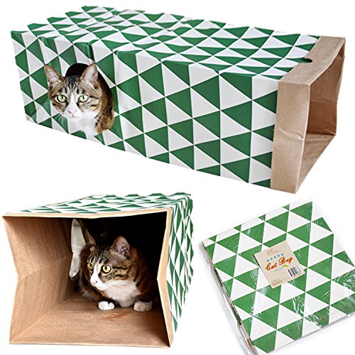 Cat Paper Bag Tunnel Toy Collapsible Tunnel for Rabbits, Kittens, Ferrets, Pet Paper House