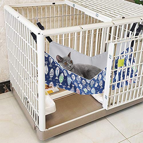 Cat Hammock Bed for Cage, 22x18 inch Adjustable Hanging Cat Hammock | Reversible Soft Perch Pad, Ideal for Indoor Cats, Kittens, Ferrets, Puppies & Small Pets, Suited for Rest & Sleep