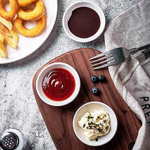 UIBFCWN 55 Pack Ceramic Dipping Bowls, 3 Inch Dipping Sauce Bowls/Dishes, 1.2 oz Soy Sauce Dish, Asian Dipping Dishes for Ketchup, BBQ, Side Dish, Sushi, Condiments, Appetizer - color: Round, size: 55 Pack