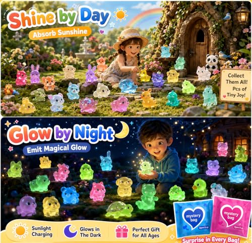 50 PCS Mystery Bag Mini Resin Animals, Glow in The Dark Tiny Animal Figurines Blind Bags Bulk, Cute Mini Resin Figures Surprise Box Toys for Kids, Classroom Prizes, Goodie Bag Stuffers, Party Favors - color: 50pcs Animals