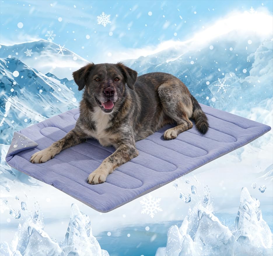 MARUNDA Dog Cooling Mat, No Need to Freeze Or Refrigerate This Cool Pet Pad Cat Mats- Keep Your Pet Cool, Machine Washable (Ocean Blue, 36" x 24" - Large-Crate) - color: Ocean Blue, size: 36" x 24" - Large-Crate