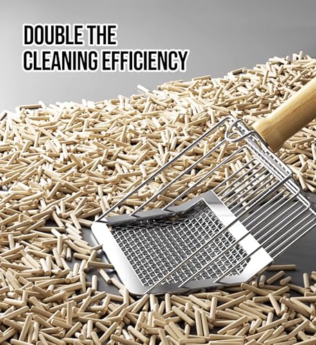 Cat Litter Scoop, Aluminum Alloy Cat Litter Scooper, Cat Litter Picker, Durable and Easy to Clean, Ergonomic Design, Suitable for Cat Litter Box